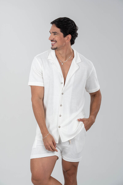Foto Camisa Paradizo Tricô Texturizada Gola Cubana - Linha Urban