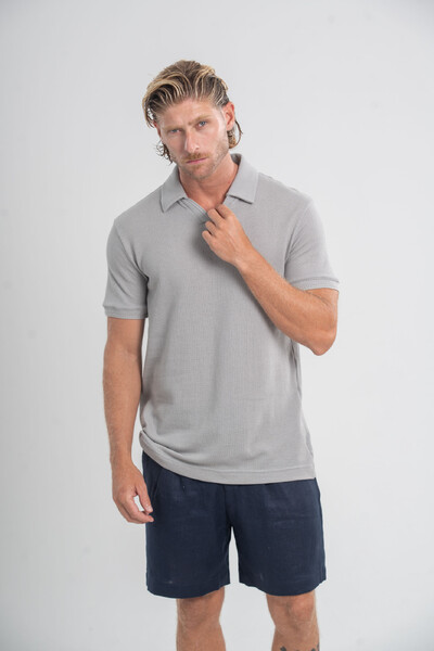 Foto Camisa Polo Rich Tricô Texturizada Sem Botão - Linha Rich