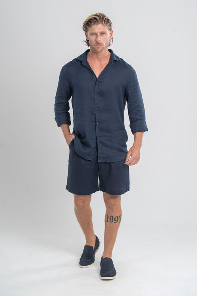 Foto Conjunto Amalfi Puro Linho Azul Escuro - Linha Resort