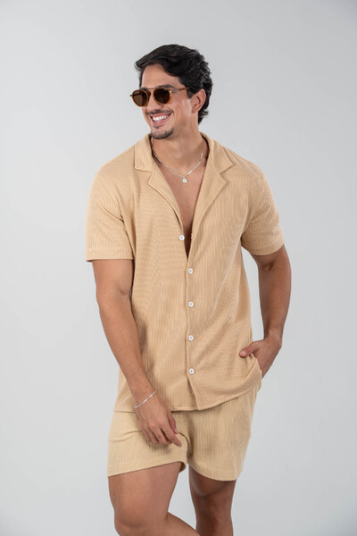 Foto Camisa Paradizo Tricô Texturizada Gola Cubana - Linha Urban