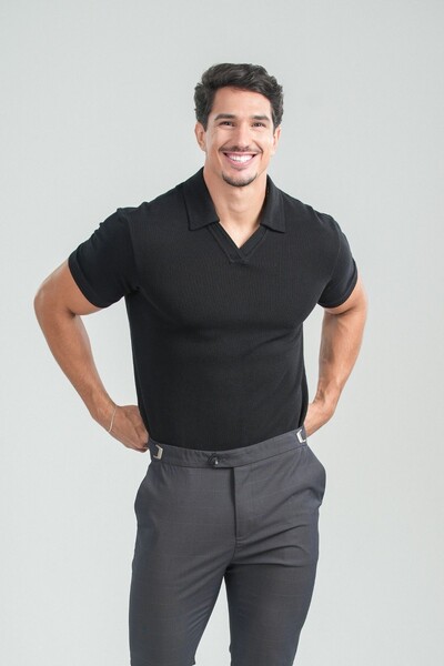 Foto Camisa Polo Rich Tricô Texturizada Sem Botão - Linha Rich