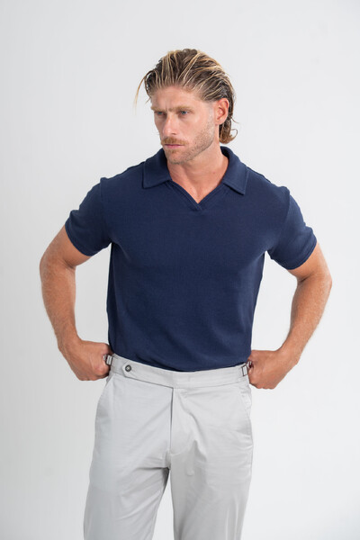 Foto Camisa Polo Rich Tricô Texturizada Sem Botão - Linha Rich