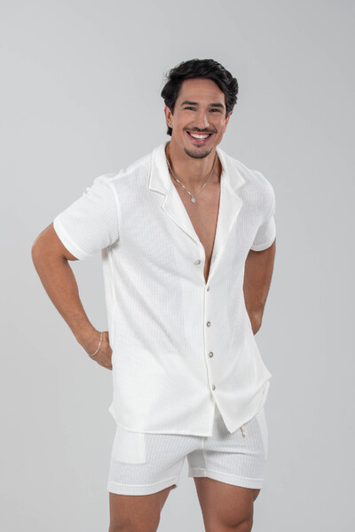 Foto Camisa Paradizo Tricô Texturizada Gola Cubana - Linha Urban