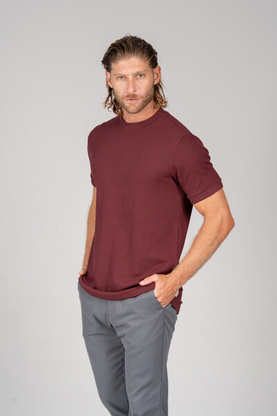 Foto Camiseta Rich Textura Gola Média - Linha Rich