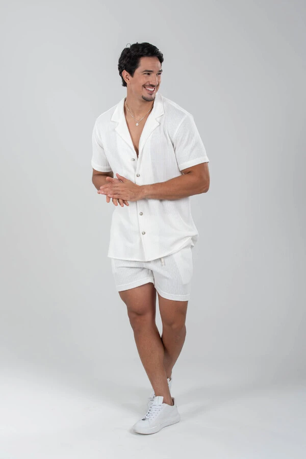 Camisa Paradizo Tricô Texturizada Gola Cubana - Linha Urban