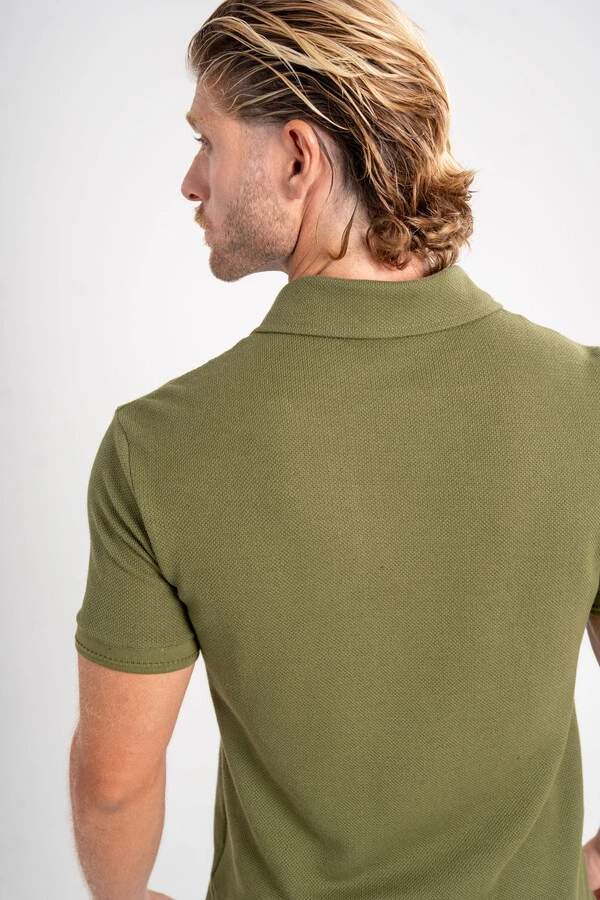 Camisa Polo Rich Tricô Texturizada Sem Botão - Linha Rich