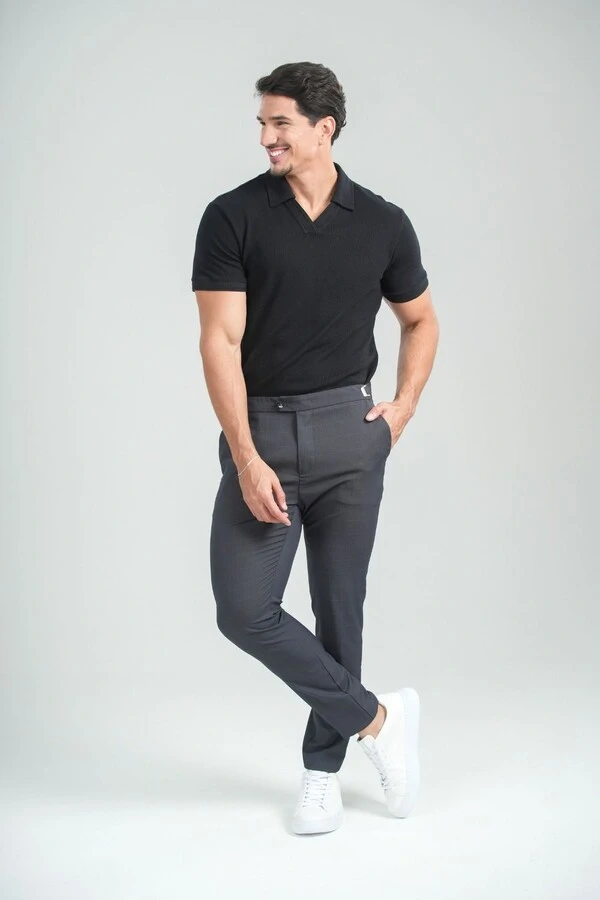 Camisa Polo Rich Tricô Texturizada Sem Botão - Linha Rich