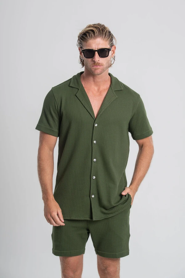 Camisa Paradizo Tricô Texturizada Gola Cubana - Linha Urban