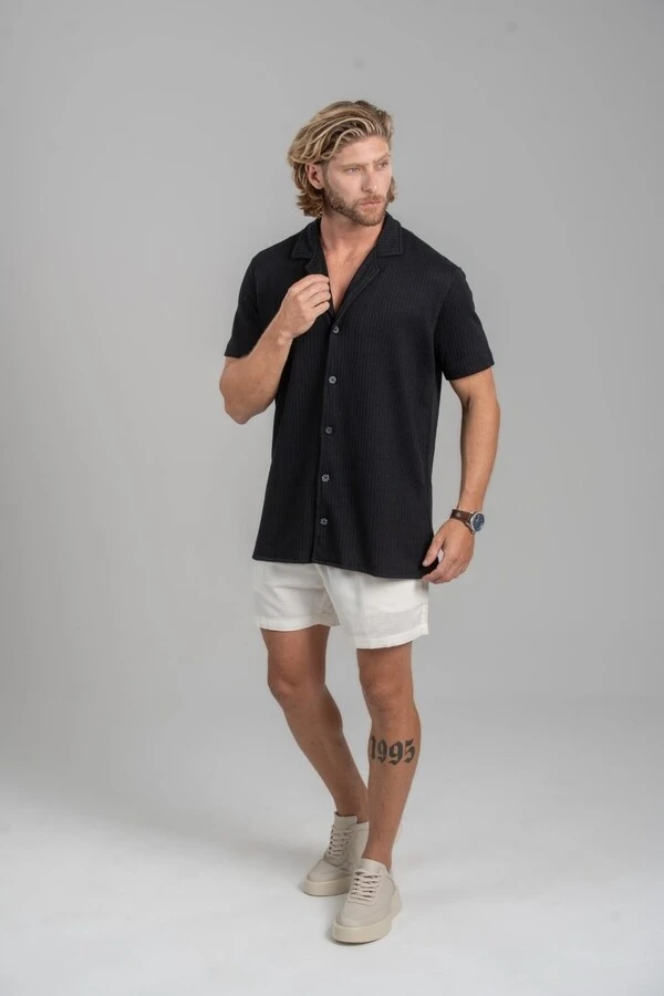 Camisa Paradizo Tricô Texturizada Gola Cubana - Linha Urban