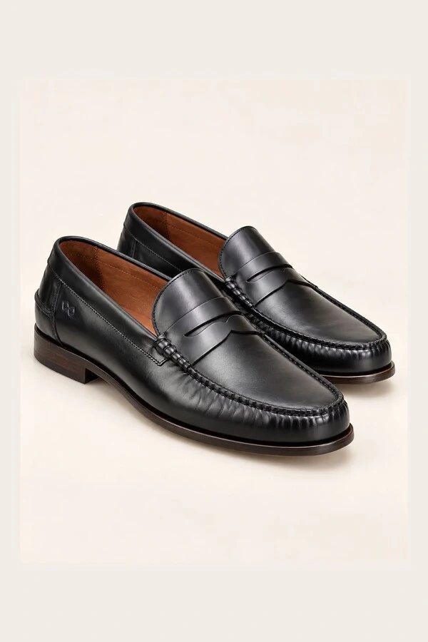 Loafer Heritage Club - Couro Liso Preto