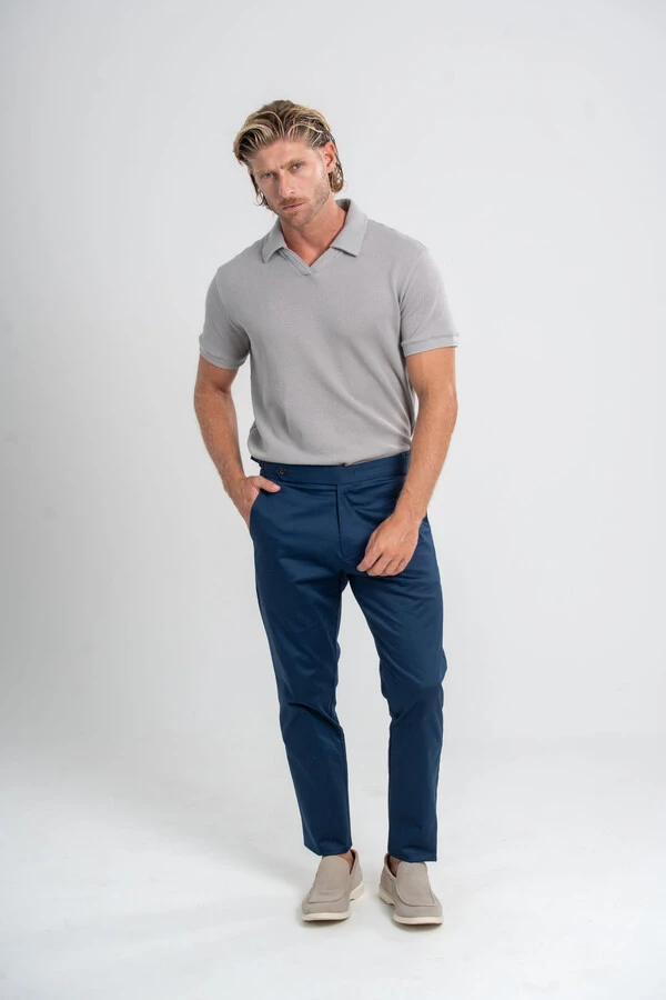 Camisa Polo Rich Tricô Texturizada Sem Botão - Linha Rich