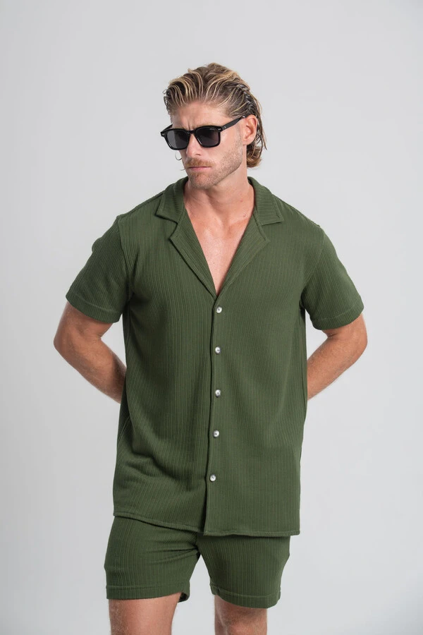 Camisa Paradizo Tricô Texturizada Gola Cubana - Linha Urban