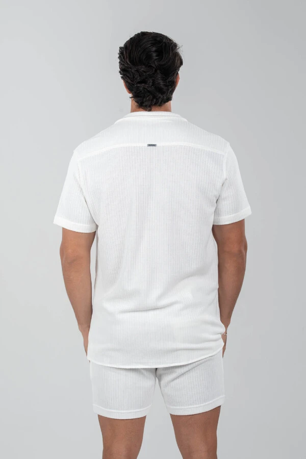 Camisa Paradizo Tricô Texturizada Gola Cubana - Linha Urban