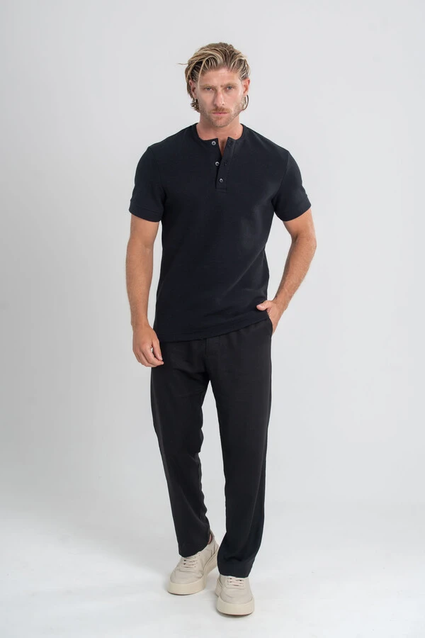 Henley Gold Manga Curta - Linha Essential