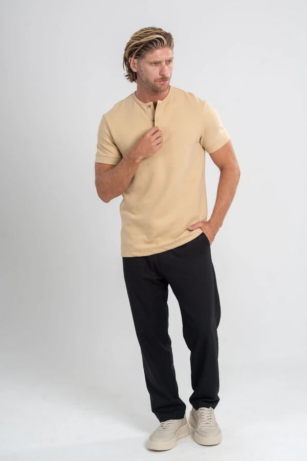 Henley Gold Manga Curta - Linha Essential
