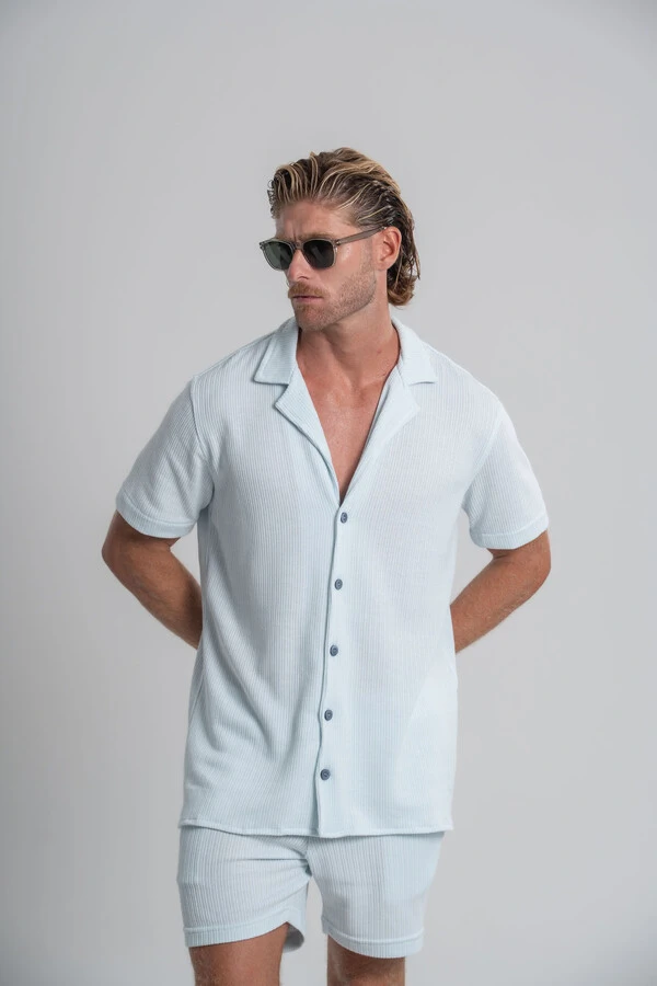 Camisa Paradizo Tricô Texturizada Gola Cubana - Linha Urban