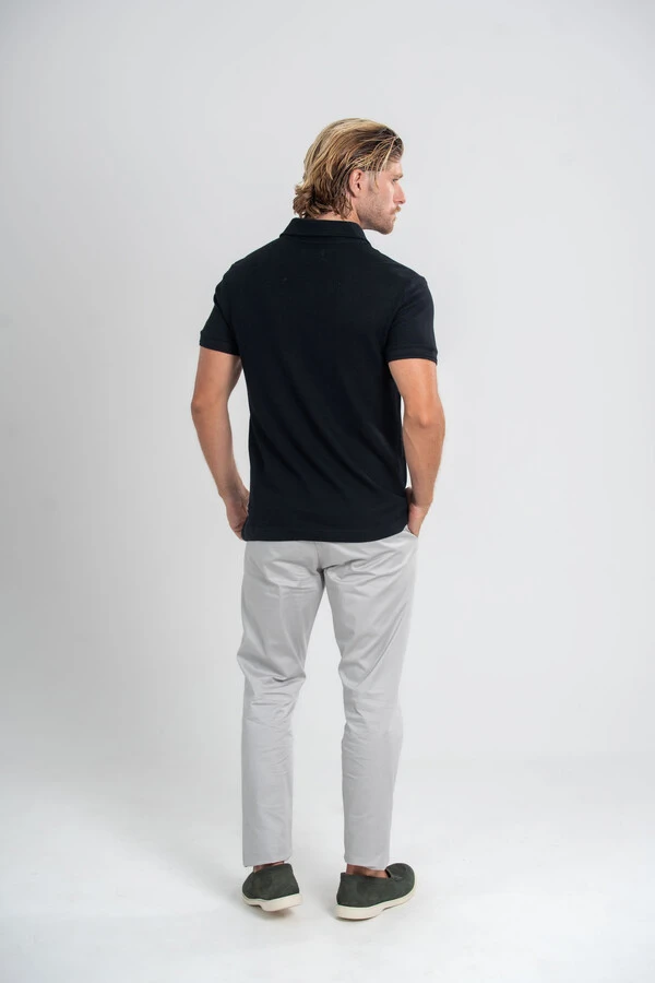 Camisa Polo Rich Tricô Texturizada Sem Botão - Linha Rich