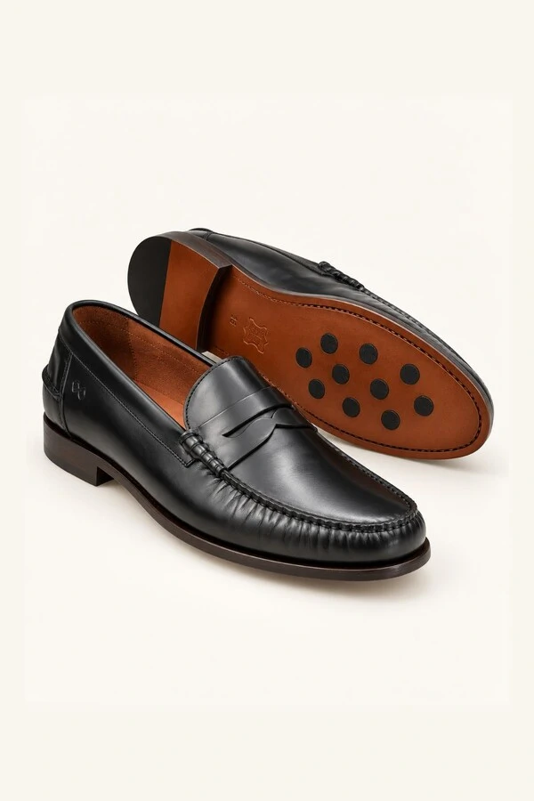Loafer Heritage Club - Couro Liso Preto