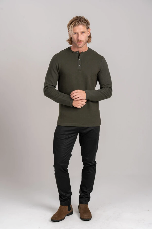 Henley Gold Manga Comprida - Linha Essential