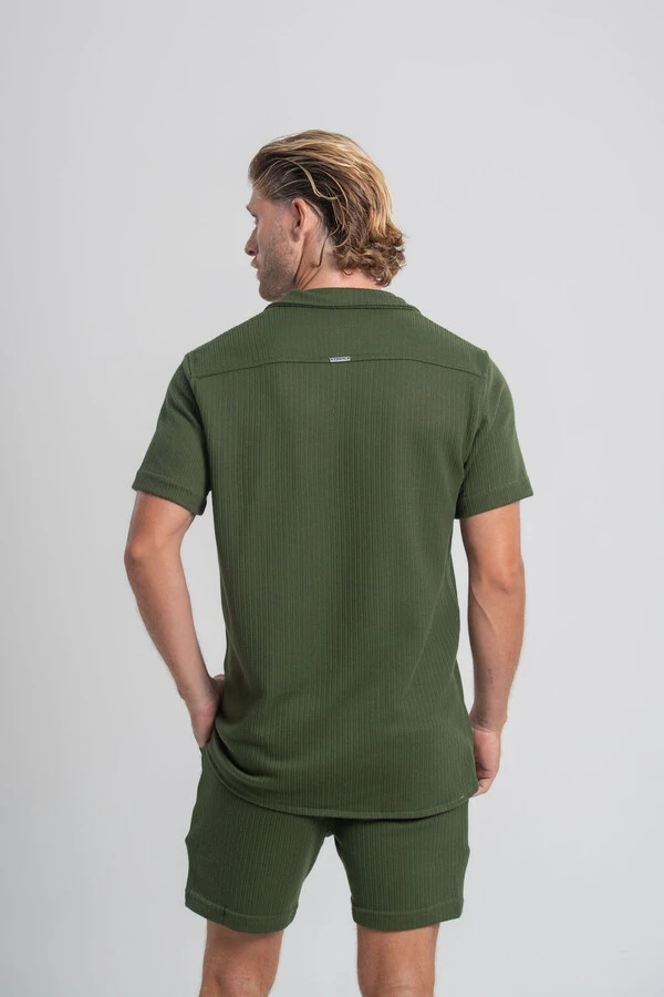 Camisa Paradizo Tricô Texturizada Gola Cubana - Linha Urban