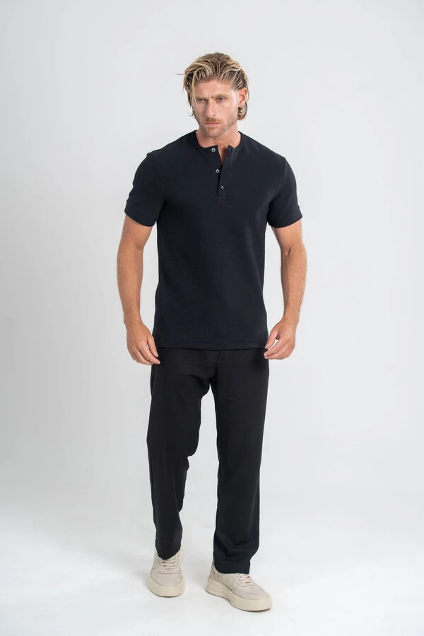 Henley Gold Manga Curta - Linha Essential