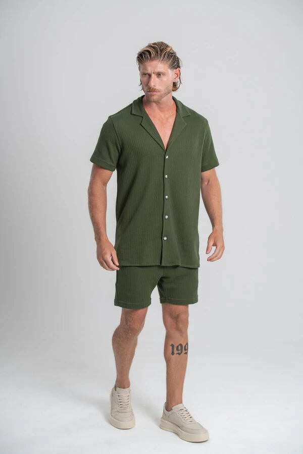 Camisa Paradizo Tricô Texturizada Gola Cubana - Linha Urban