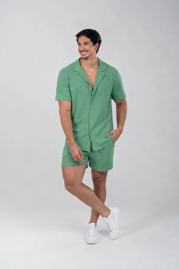 Camisa Paradizo Tricô Texturizada Gola Cubana - Linha Urban