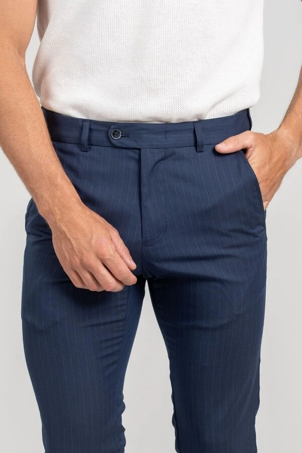 Calça Chicago Risca de Giz Ajuste - Linha Rich