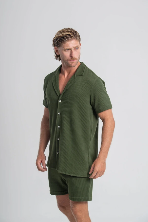 Camisa Paradizo Tricô Texturizada Gola Cubana - Linha Urban