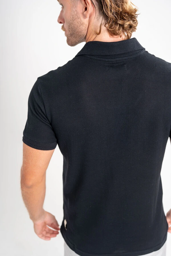 Camisa Polo Rich Tricô Texturizada Sem Botão - Linha Rich