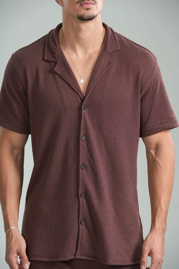 Camisa Paradizo Tricô Texturizada Gola Cubana - Linha Urban
