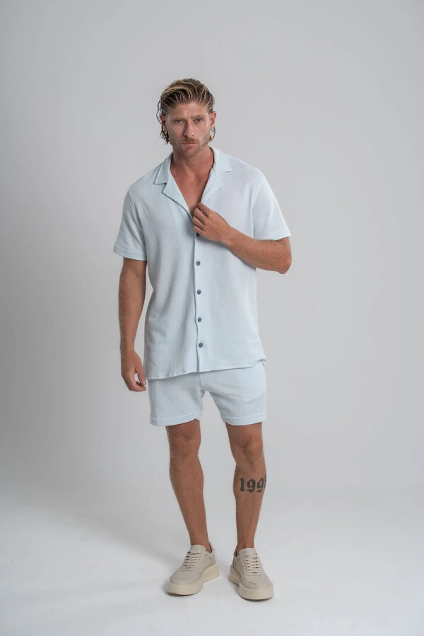Camisa Paradizo Tricô Texturizada Gola Cubana - Linha Urban