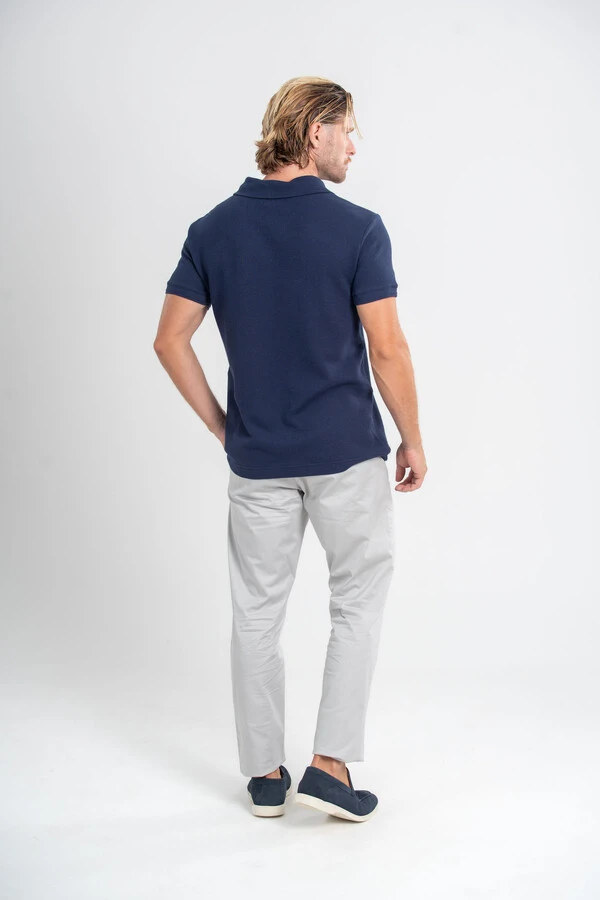 Camisa Polo Rich Tricô Texturizada Sem Botão - Linha Rich