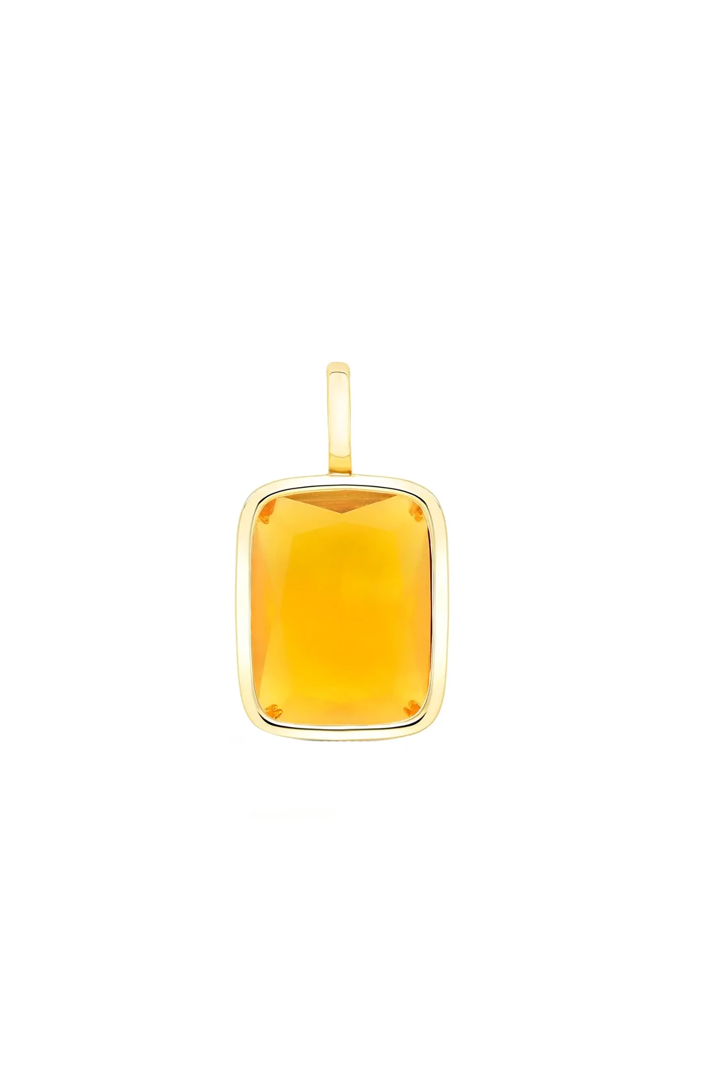 Foto Pingente Retangulo Cristal Topázio Amarelo
