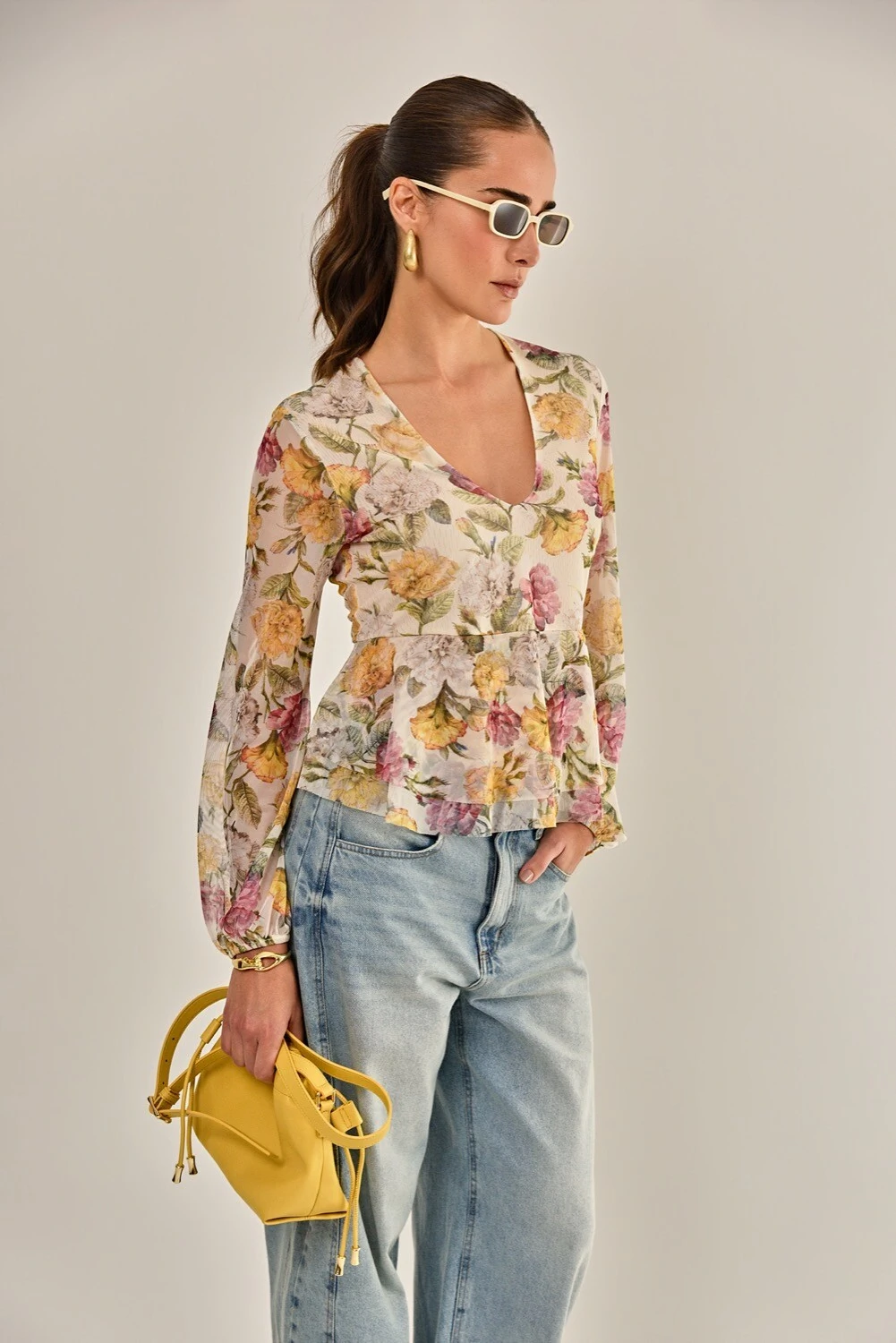 Foto Blusa Garoa Tule Estampado