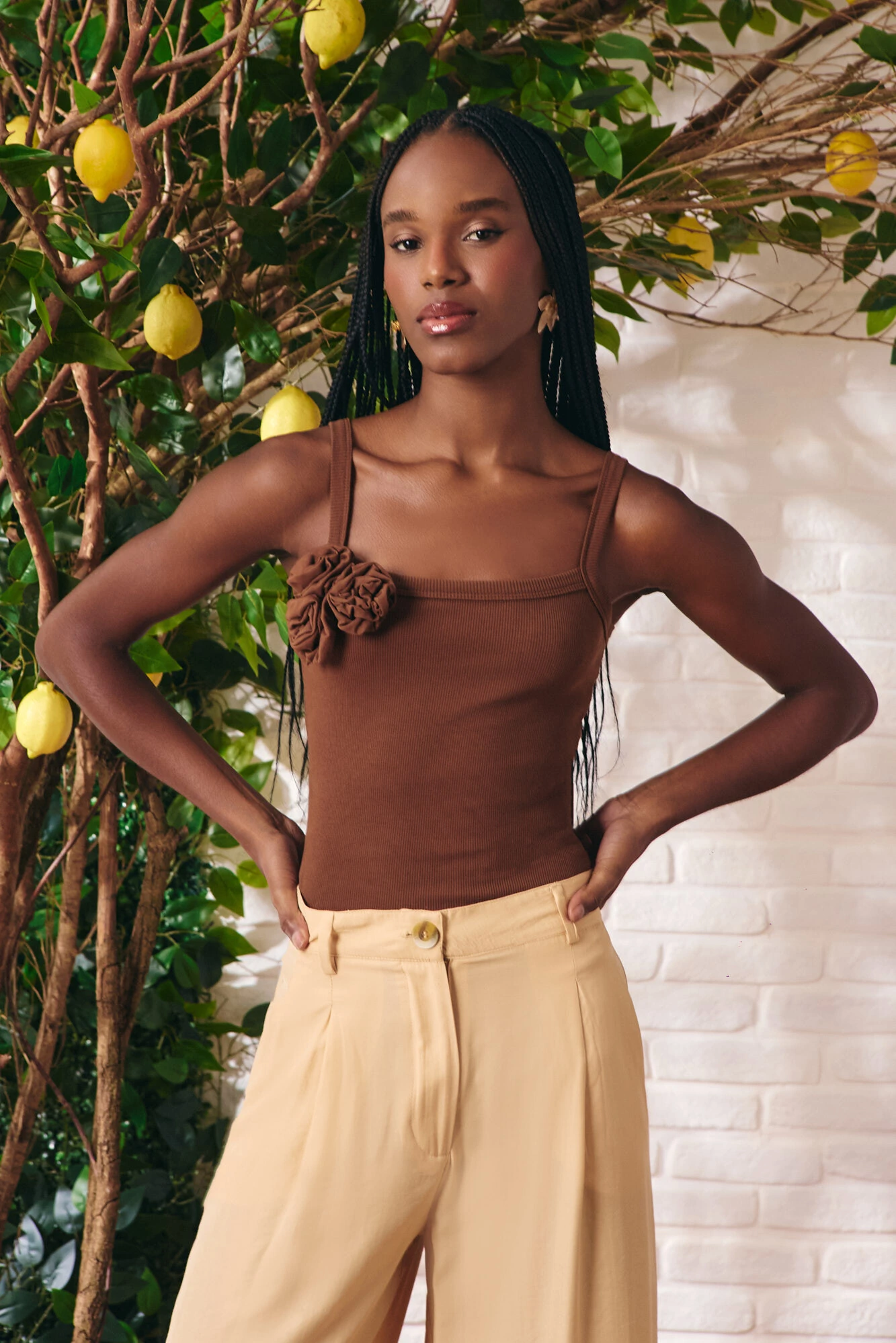 Foto Blusa Fiore Malha Canelada Off white