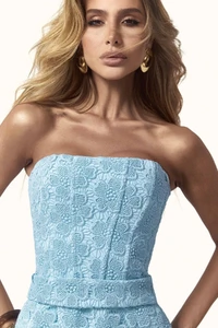 Vestido Midi Guipir sem Alça