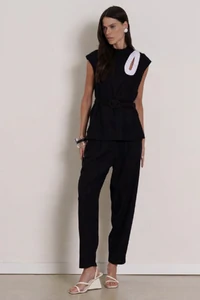 Conjunto Blusa Gota e Calça Preto e Branco