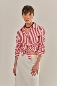 Camisa Lajos Tricoline Vermelha