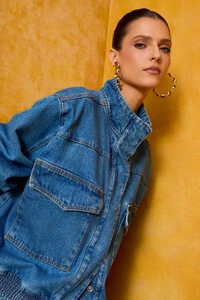 Jaqueta Bolso Cós Elástico