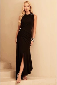 Vestido Jersey Assimétrico Fivelas