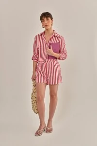 Camisa Lajos Tricoline Vermelha