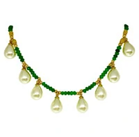 Colar Curto Verde com Gotas