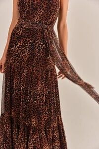 Vestido céu Tule Animal Print