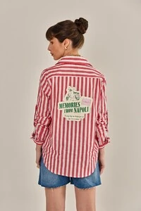 Camisa Lajos Tricoline Vermelha