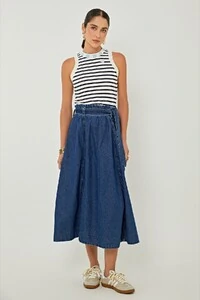 Saia Midi Jeans Serena