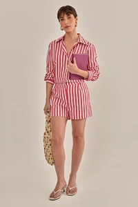 Shorts Lalia Tricoline Vermelho