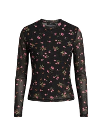 Blusa Tule Estampado Mini Flores
