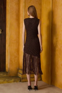 Vestido Trico Franjas