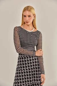 Blusa Duo Tule Estampado